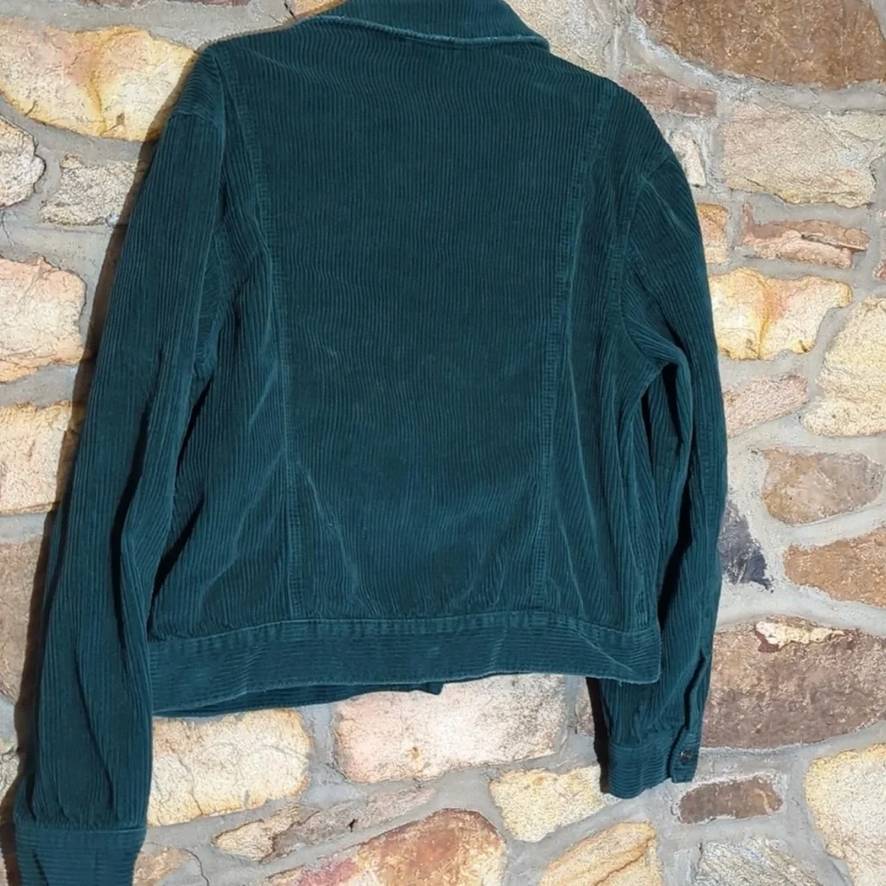Free People Green Corduroy Jacket with Rust Accent - Picture 11 of 14